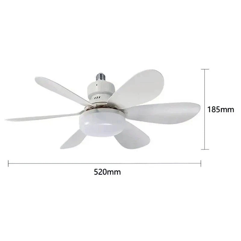 Ventilador de Teto Moderno 6 Pás com Luz LED Silencioso e Controle Remoto – Design Elegante para Quartos e Salas